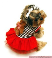MonkeyDaze Медвежонок Тедди красное платье,  одежда для собак